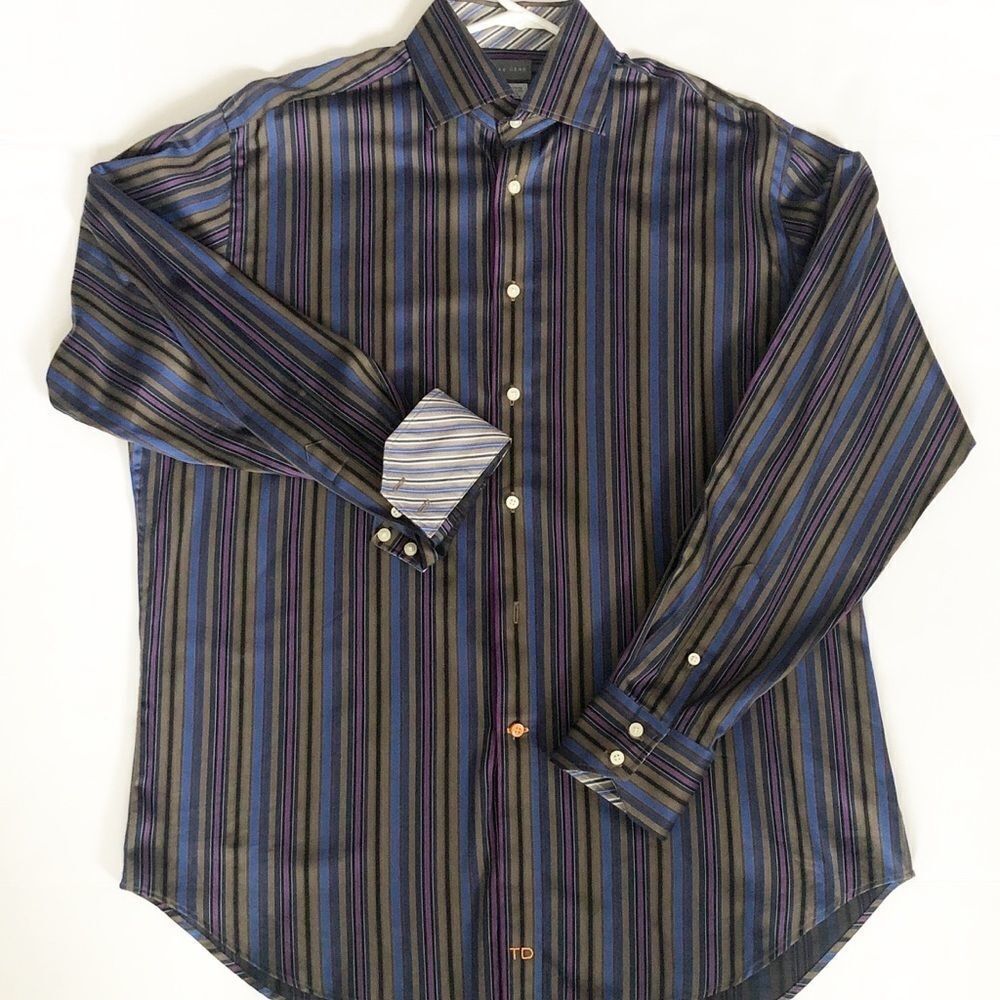 Men’s Thomas Dean striped button down shirt